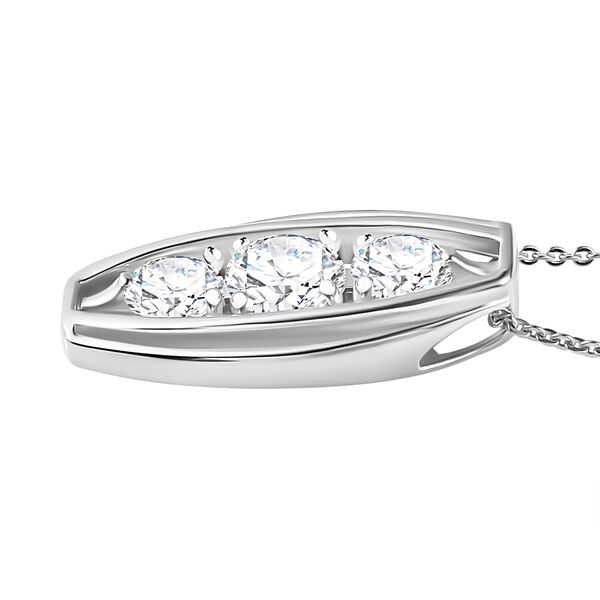 Moissanit Anhänger mit 45cm Kette, 925 Silber rhodiniert - 1,58 ct. image number 4