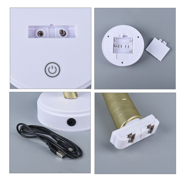 Warmwei&szlig;e 36 LED Baum Lampe, Gr&ouml;&szlig;e 50 cm, 3xAA (nicht inkl.), Gold und Wei&szlig; image number 6