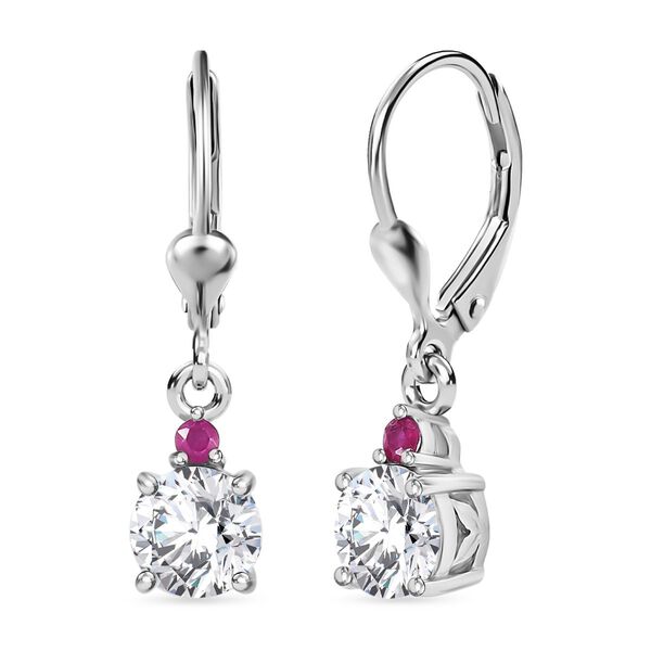 Moissanit und afrikanische Rubin-Ohrringe - 1,63 ct. image number 0