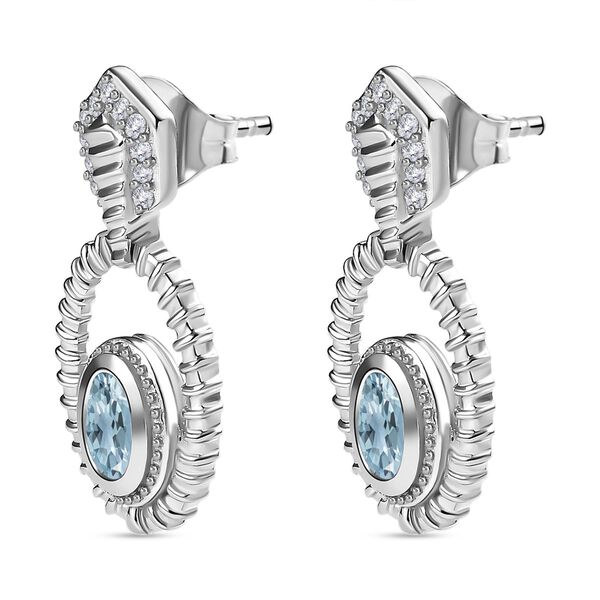 Espirito Santo Aquamarin und  Zirkon Ohrringe, ca. 1.24 ct image number 4