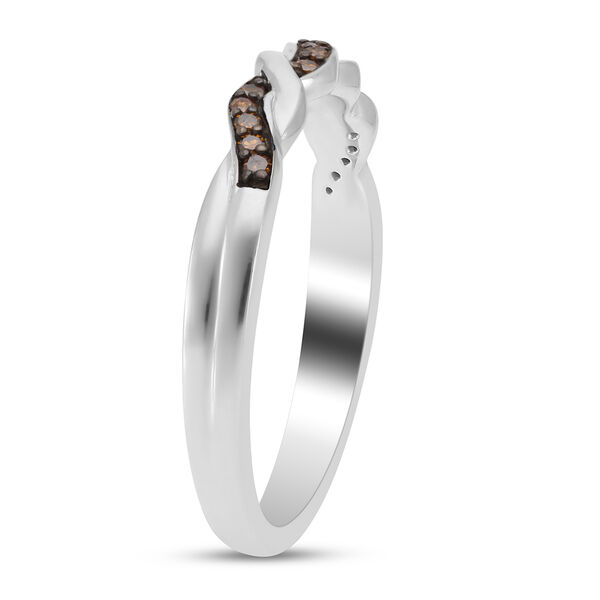 Roter Diamant Ring 925 Silber platiniert  ca. 0,10 ct image number 4