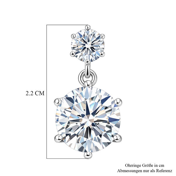 D'Joy Moissanit Ohrringe 925 Silber Rhodiniert ca. 7.95 ct image number 5