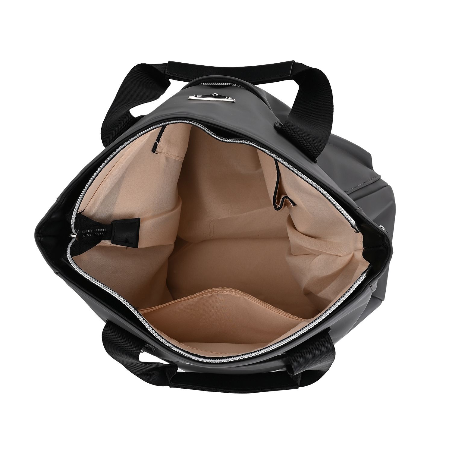 Tote Crossbody Tasche mit verstellbarem Riemen und praktischen Fachern 33 x 13 x 30 cm Grau