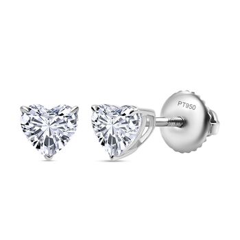 LUXURIANT SGL zertifizierte VS-EF Labor Herz Diamant Ohrringe in 950 Platin - 1 ct.