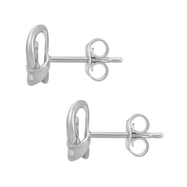 LUXURIANT SI-GH SGL zertifizierte Labor Diamant Liebesknoten Ohrringe, 925 Silber rhodiniert - 0,25 ct. image number 3