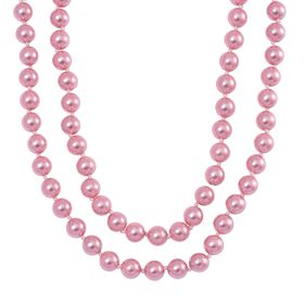 Rosa Muschelkernperlen Halskette, 100 cm
