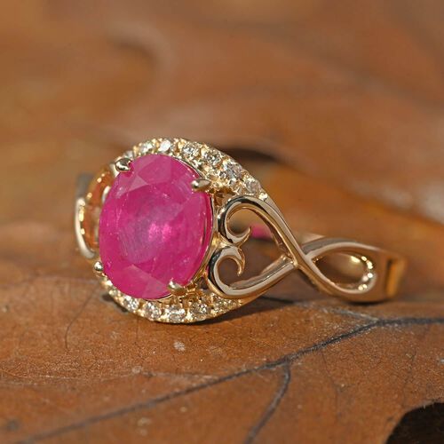 LUXORO AAA Mosambik Rubin und G-H I2 Diamant Ring in 585 Gelbgold- 2,40 ct. image number 1