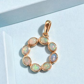 Nat&uuml;rlicher, &auml;thiopischer Opal-Anh&auml;nger, 925 Silber vergoldet ca. 0,88 ct