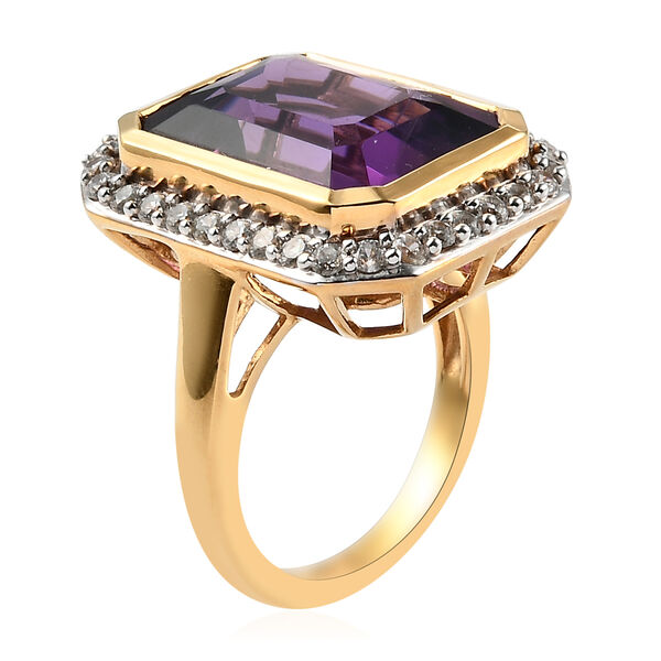 Lusaka Amethyst und Zirkon Ring 925 Silber vergoldet  ca. 12,77 ct image number 5