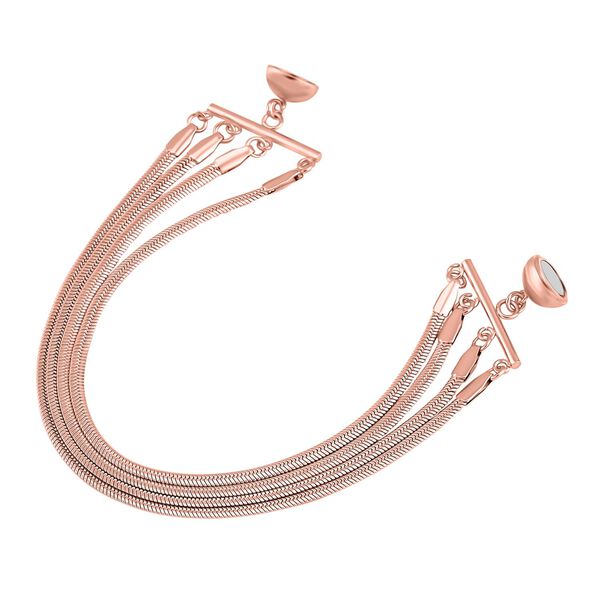 Mehrreihiges Armband, Reiner Edelstahl, rosefarben, ca. 20 cm ca. 14,91g image number 2