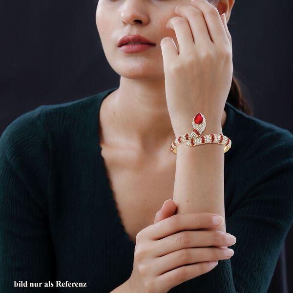 Roter und wei&szlig;er Kristall-Armreif, 18 cm image number 2