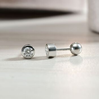 Moissanit Ohrringe, 925 Silber rhodiniert - 0,46 ct.