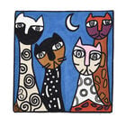 Kissenbezug mit Picasso-inspirierter Stickerei, 100% Baumwolle, 43x43cm, Gesichter image number 2
