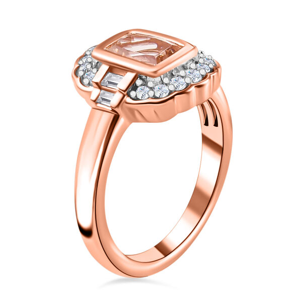 Morganit und Zirkon-Ring, 925 Silber Ros&eacute;gold Vermeil  ca. 1,25 ct image number 5