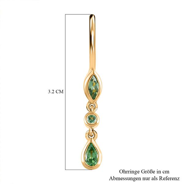 Merelani Mint-Granat Ohrringe, 925 Silber Gelbgold Vermeil ca. 0,94 ct image number 6