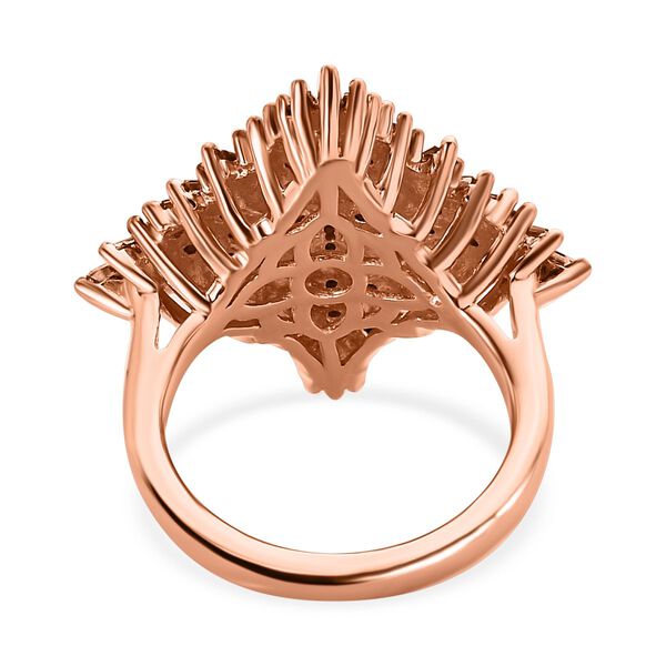 Natürlicher Champagner Diamant Ring 925 Silber Roségold Vermeil (Größe 16.00) ca. 1.00 ct image number 6