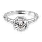 120 Facetten Moissanit Ring, 925 Silber platiniert (Größe 21.00) ca. 1.23 ct