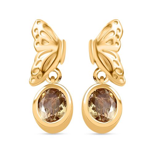 AA Natürliche goldene Tansanit-Ohrringe - 0,67 ct. image number 0