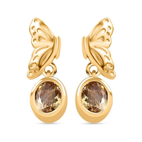 AA Nat&uuml;rliche goldene Tansanit-Ohrringe - 0,67 ct.