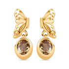 AA Natürlicher goldener Tansanit Ohrringe 925 Silber 750 Gelbgold Vermeil ca. 0.67 ct
