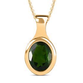 Natürlicher Chromdiopsid Schmuckset 925 Silber 750 Gelbgold Vermeil ca. 1.98 ct