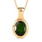Natürlicher Chromdiopsid Schmuckset 925 Silber 750 Gelbgold Vermeil ca. 1.98 ct