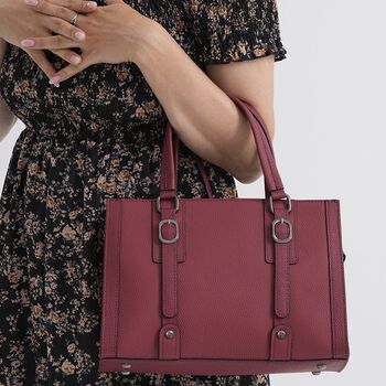 Crossbody Tasche aus 100% echtem Leder, 32x13x21 cm, Burgundrot