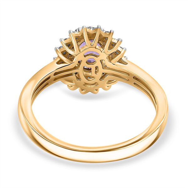 LUXORO AGI zertifiziert und gepr&uuml;ft AAA lila Saphir und Diamant Ring in 585 Gelbgold - 1,38 ct. image number 4