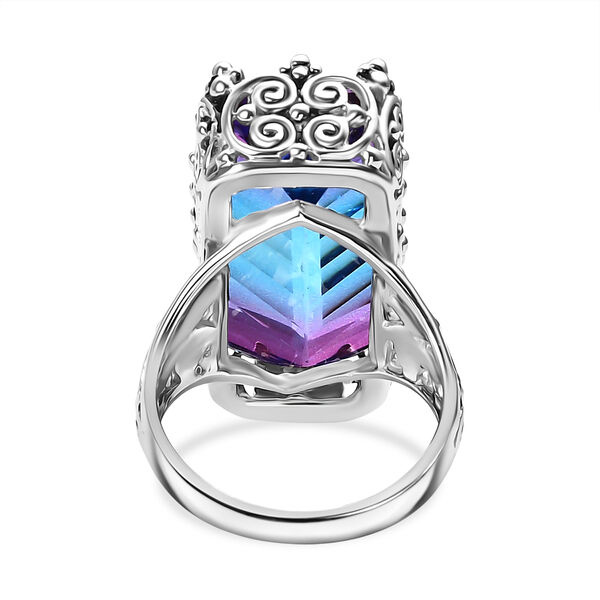 Sajen Silber - Blau-Pink Turmalin Quarz Ring 925 Silber rhodiniert (Gr&ouml;&szlig;e 17.00) ca. 16.70 ct image number 4