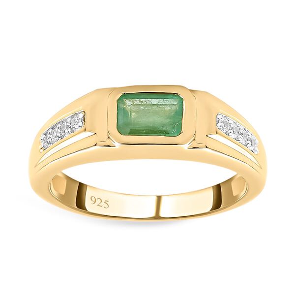 Kagem sambischer Smaragd und Zirkon-Ring - 1,09 ct. image number 4