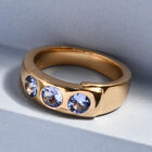 Tansanit Ring 925 Silber vergoldet (Größe 16.00) ca. 0,83 ct image number 1