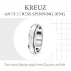 Handgearbeiteter Spinning Band-Ring mit graviertem Kreuz, 925 Silber platiniert image number 2