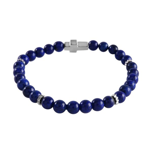 Lapislazuli Armband, ca. 19 cm, Edelstahl ca. 65.00 ct image number 4