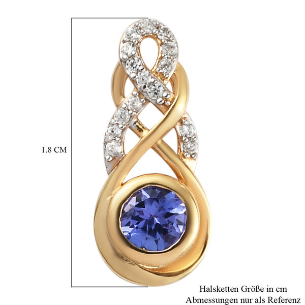 Tansanit und Zirkon Anh&auml;nger 925 Silber vergoldet ca. 0,54 ct image number 6