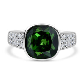 LUSTRO STELLA grüner und weißer Zirkonia-Ring - 9,03 ct.