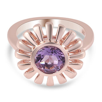 Rosa Amethyst-Ring, 925 Silber Ros&eacute;gold (Gr&ouml;&szlig;e 16.00) ca. 1.19 ct
