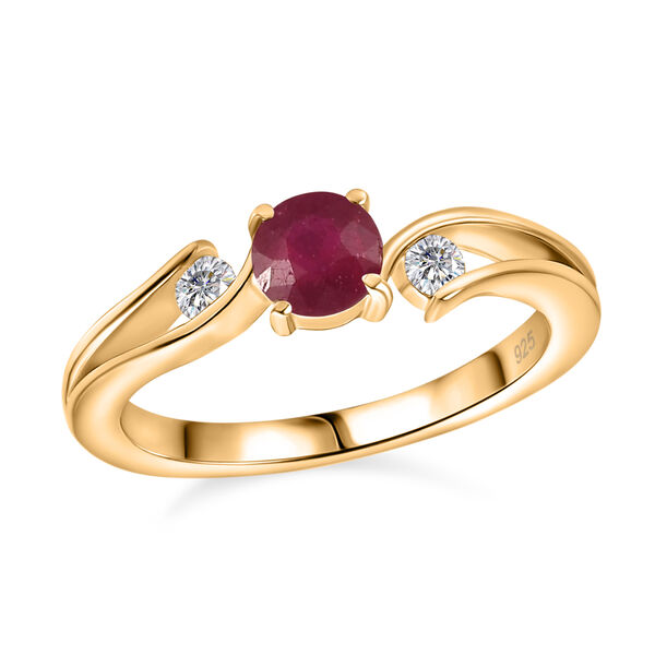 Afrikanischer Rubin und Zirkon-Ring - 0,97 ct. image number 4