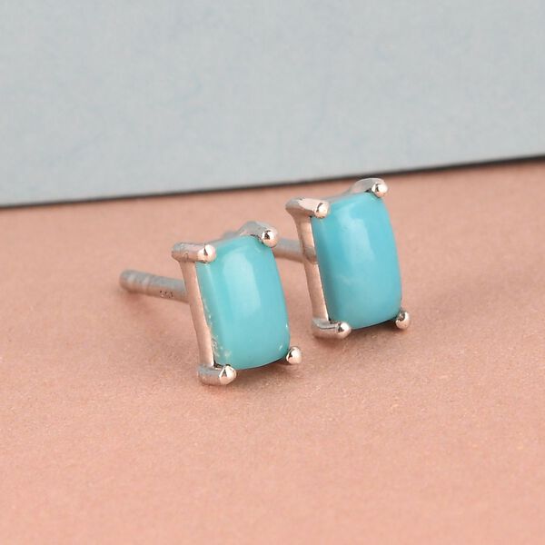 Amerikanische Sleeping Beauty Türkis-Ohrringe, 925 Silber platiniert ca. 0,57 ct image number 2