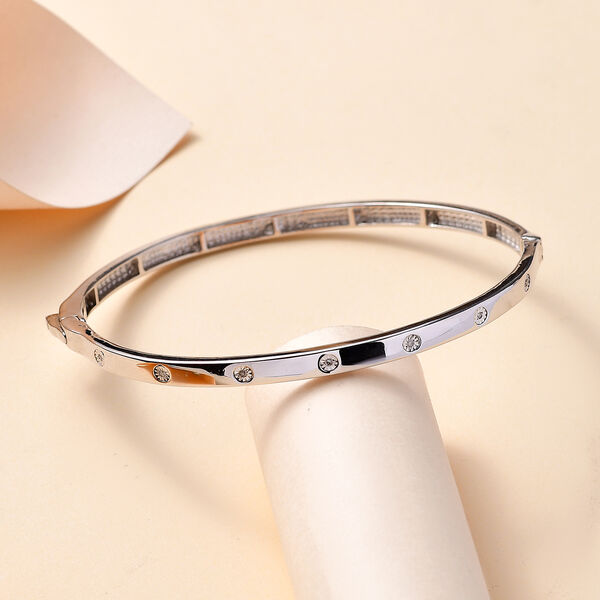 Armreif mit Diamantakzenten in Silberton, 19 cm image number 2