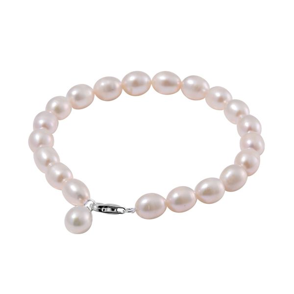 Weiße Süßwasserperlen Armband, 20 cm image number 3