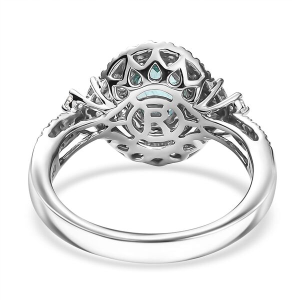 RHAPSODY zertifiziert und geprüft AAAA Paraiba Turmalin und VS-EF Diamant Ring, 950 Platin - 2 ct. image number 4