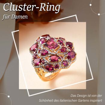 GP Italian Garden Kollektion-Rhodolith Granat und Kanchanaburi blauer Saphir-Ring - 6,91 ct.