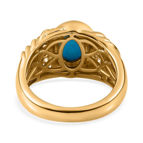 Amerikanischer natürlicher Sleeping Beauty Türkis und Zirkon-Ring - 1,36 ct. image number 6