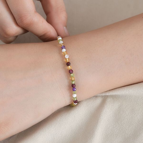 Mehrfarbiges Edelstein-Armband,  19 cm - 10,50 ct. image number 3