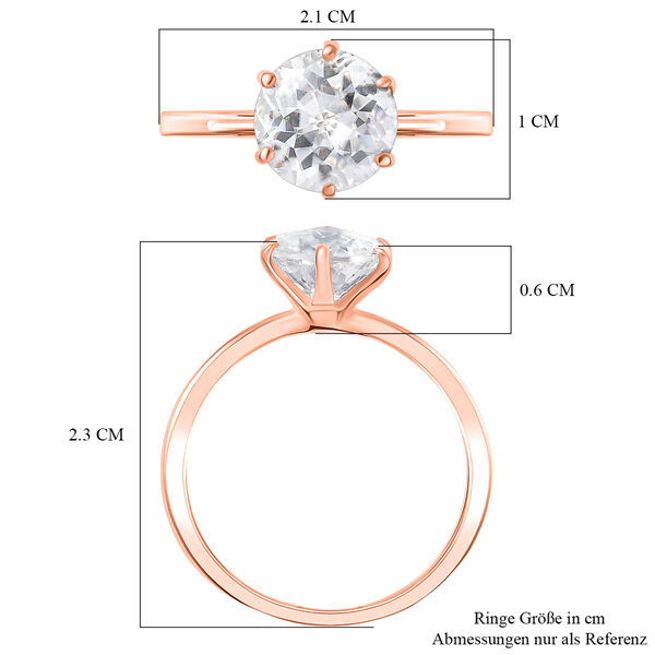 D'Joy Moissanit Ring, 925 Silber ros&eacute;vergoldet - 1,77 ct. image number 7