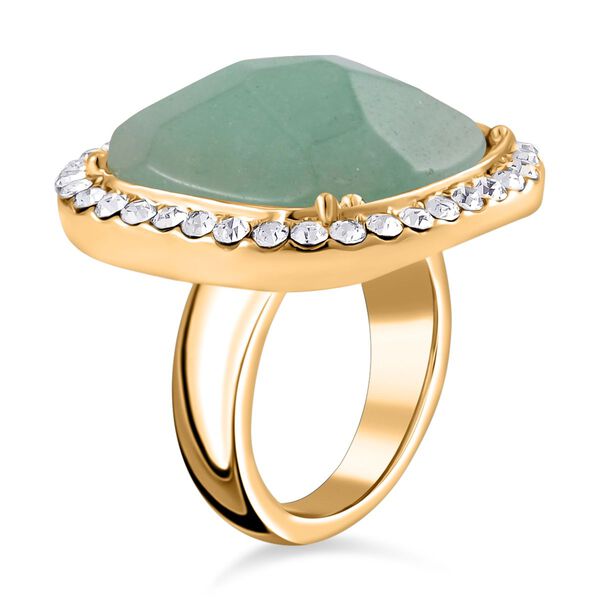 Gr&uuml;nes Aventurin und wei&szlig;es Kristall-Schmuckset image number 3