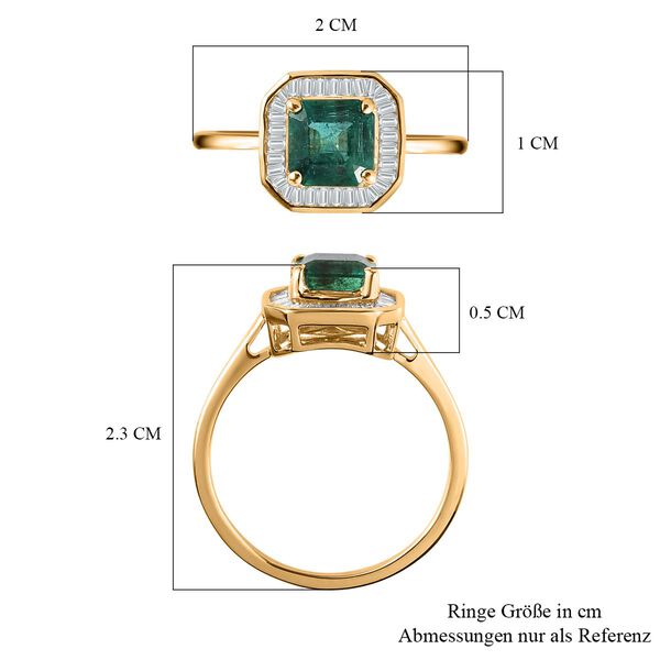 AAA Kagem sambischer Smaragd und Diamant-Ring in 585 Gold - 1,34 ct. image number 6