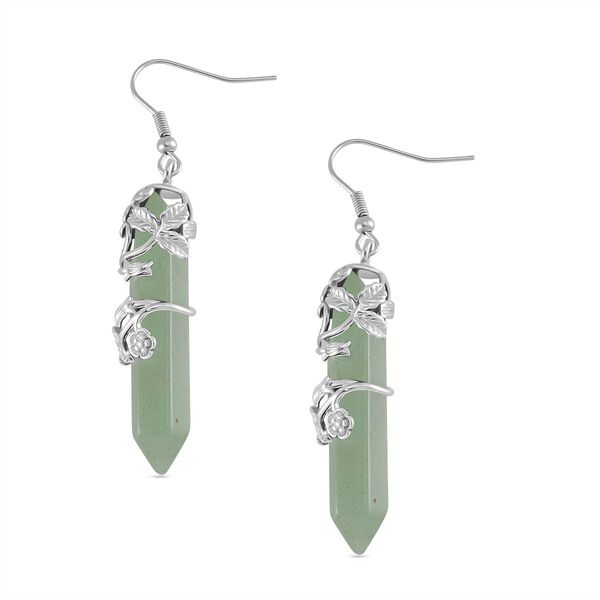 Gr&uuml;ner Aventurin Ohrringe Reiner Edelstahl ca. 54.00 ct image number 4