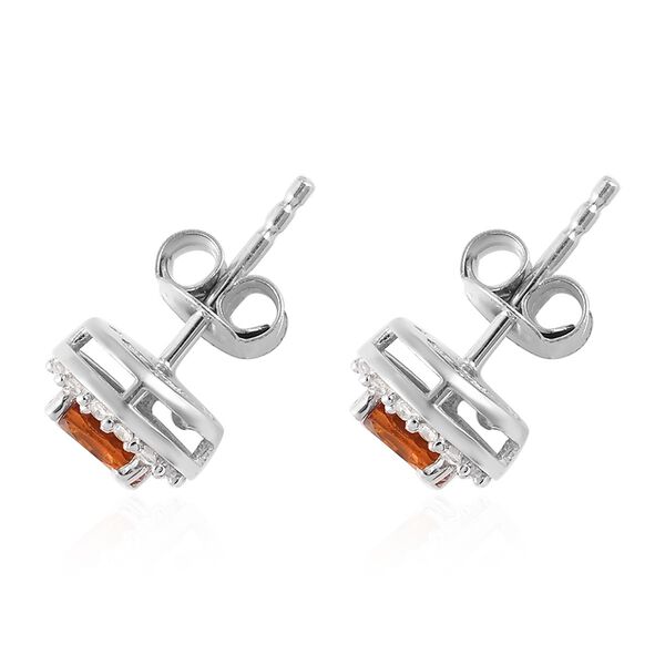 Madira Citrin und Zirkon Ohrstecker 925 Silber platiniert 0,85 Ct image number 4