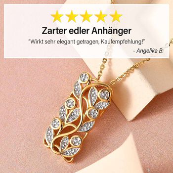 ALLORO Ring, Creolen und Anh&auml;nger mit Diamantakzenten, Silber vergoldet